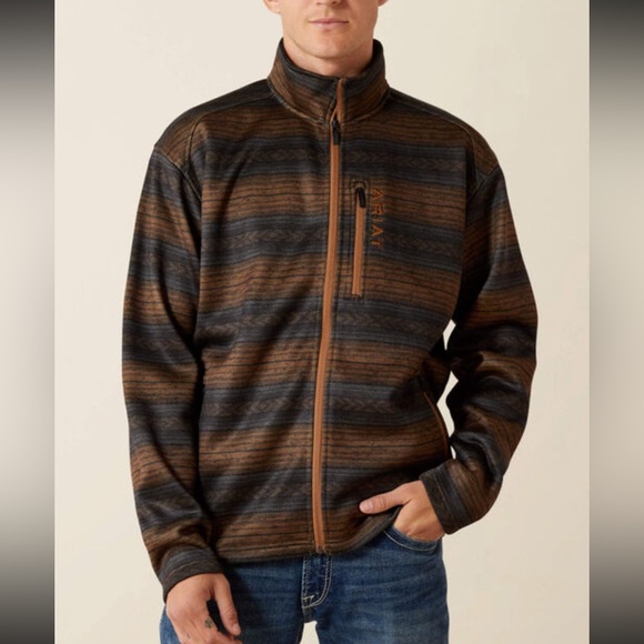 NEW Ariat Caldwell Full Zip Sweater Jacket in Light Brown